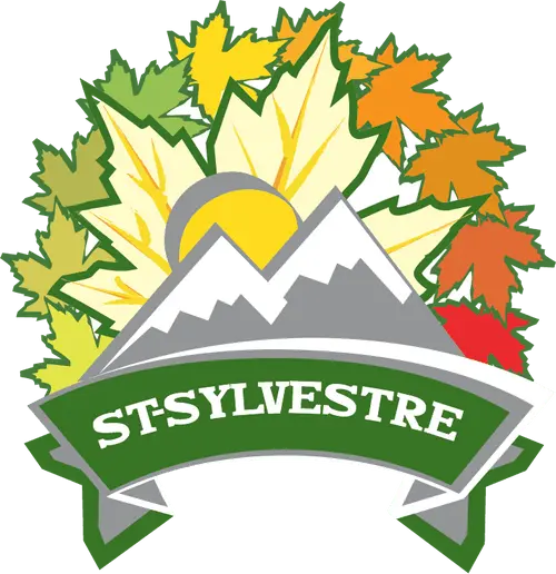 Logo St-Sylvestre montagnes et feuilles colorées