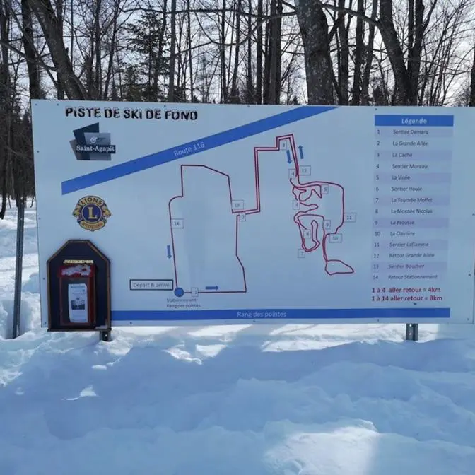 Carte des pistes de ski de fond enneigées